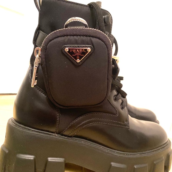Prada Monolith leather and Re-Nylon boots with pouch - Picture 4 of 9